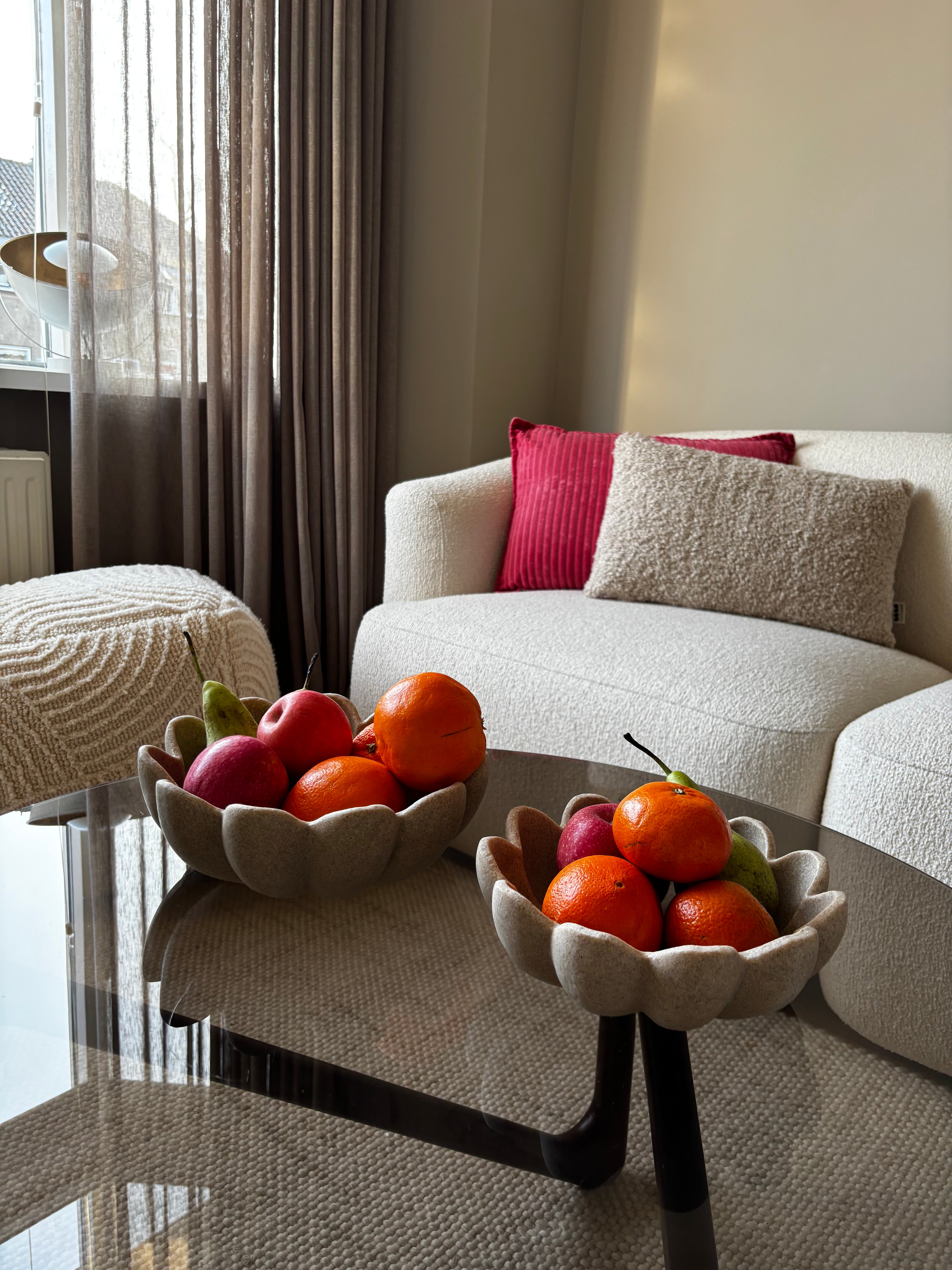 Schaal bloem | Beige | Klein