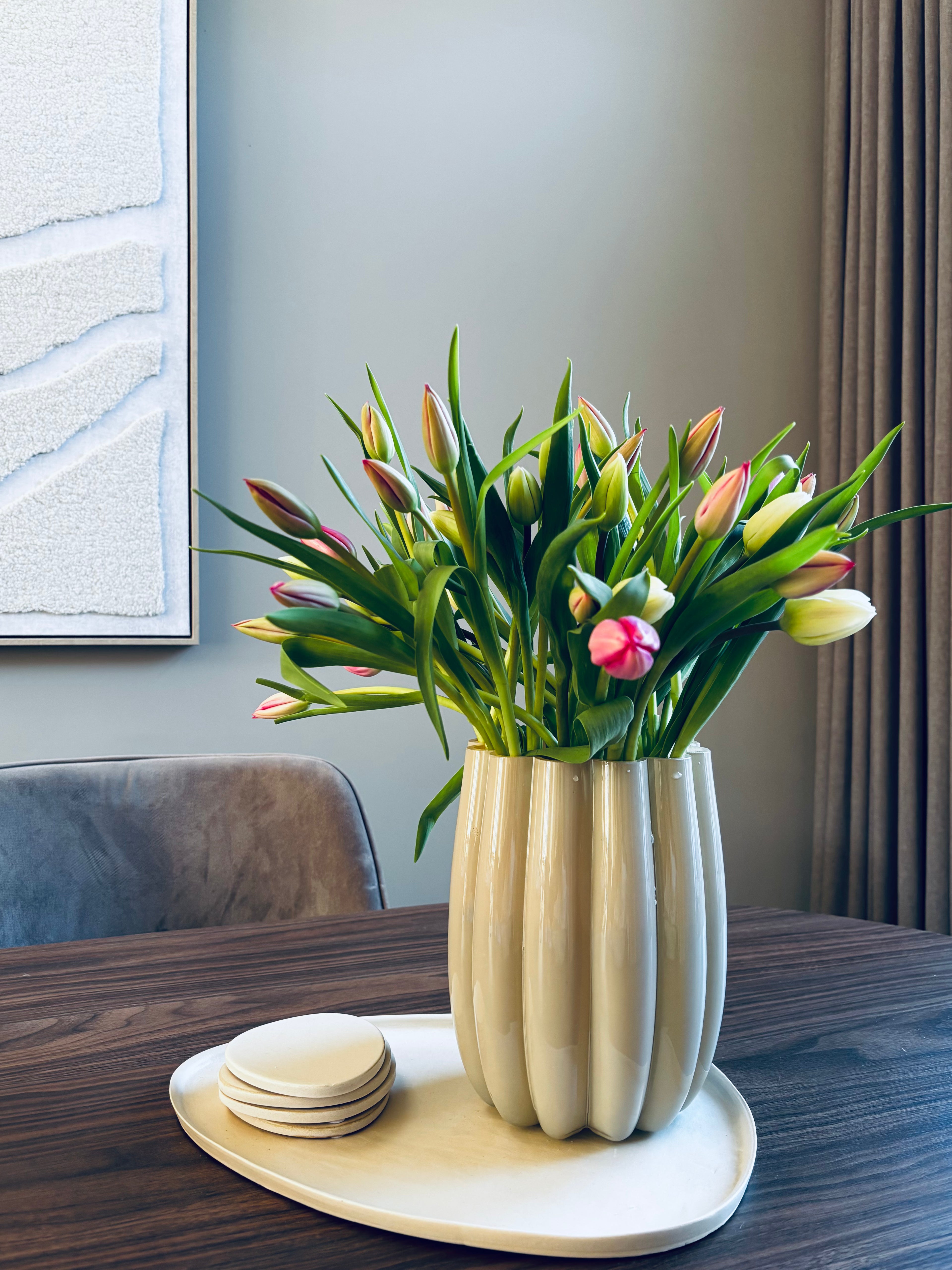 Vaas Nala | Beige | evt. Incl bloemen