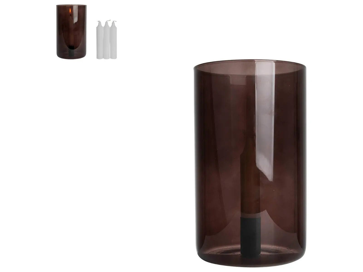 Windlicht glas | Bruin