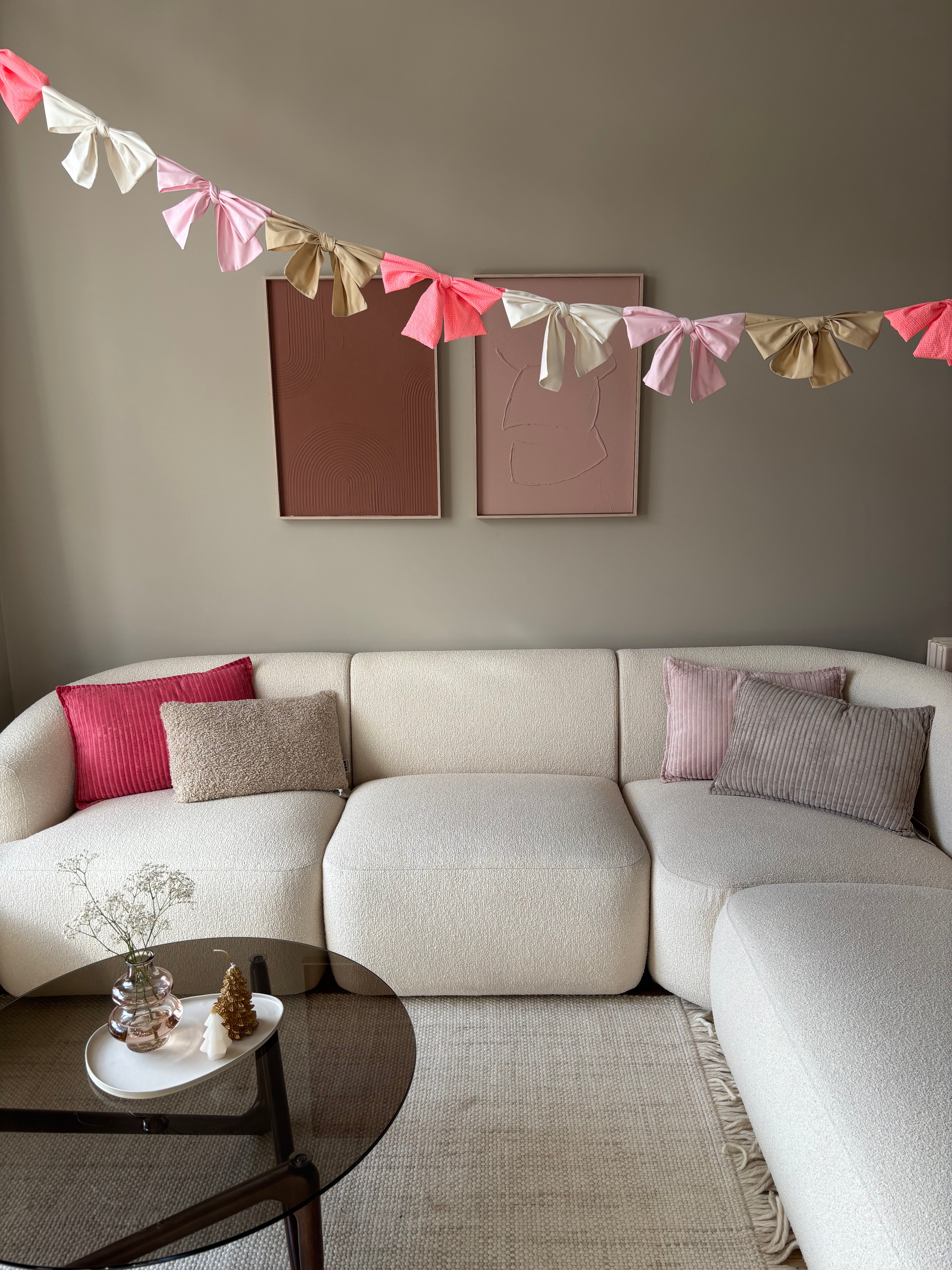 Kussen Rosie | Beige, donker roze of licht roze