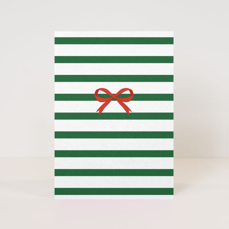 Kerstkaart | Strik groen streepje